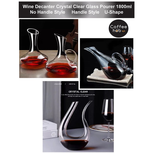 (Ready Stock)Wine Decanter Red Wine Pourer  Crystal Clear Glass 1800ml