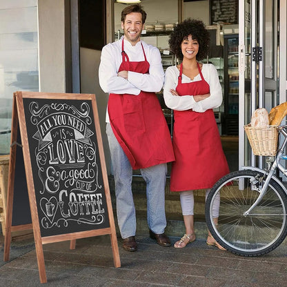 (Ready Stock)Standing Sandwich Cafe Menu Board Menu Display Sidewalk Wooden Chalkboard