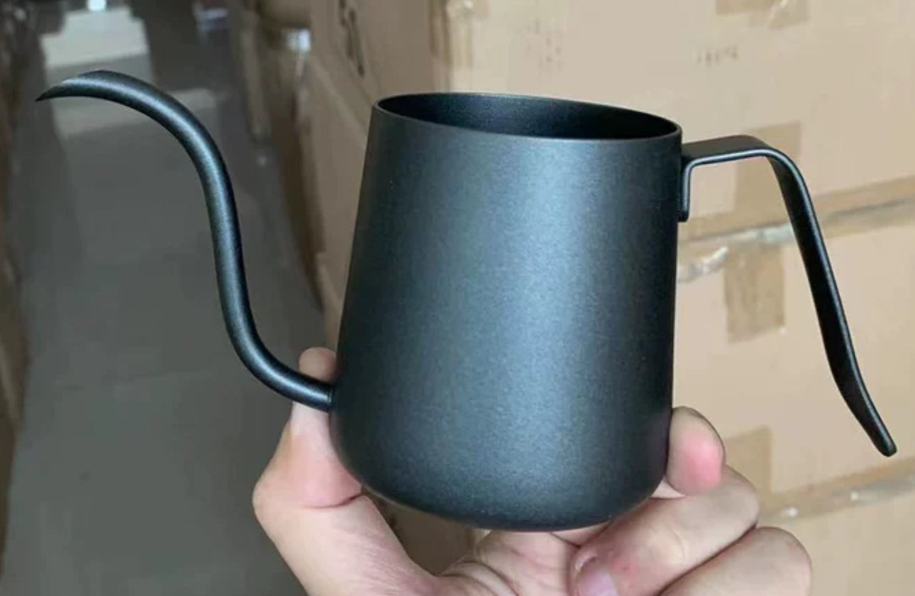 (Ready Stock)Coffee Hand Drip Gooseneck Narrow Spout Kettle Teflon Black Stainless Steel Capacity 350ml 600ml 1000ml