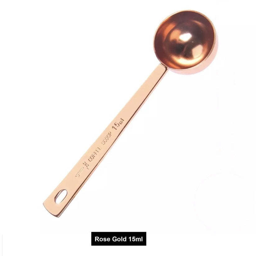 (Ready Stock)Espresso Coffee Sugar Powder Stainless Steel Kitchen Measuring Spoon Scoop With Scale 15ml 30ml