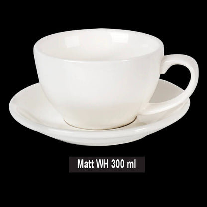 (Ready Stock)Coffee Espresso Latte Cup Ceramic Thick 300ml with Saucer Multi Glossy Color Matt Colour