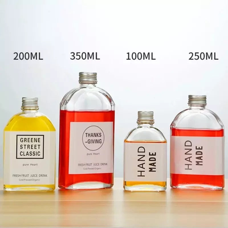 (READY STOCK)Coffee Cold Brew Tonic Drink Clear DIY Decoration Bottle Thick Glass With Aluminum Seal Cap 200ml 250ml