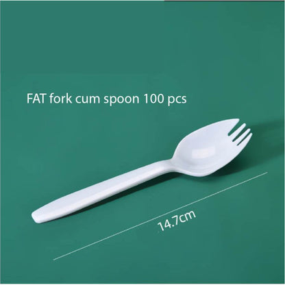 (READY STOCK)Disposable Take Away Bungkus Rice Food Plastic Spoon Fork Knife