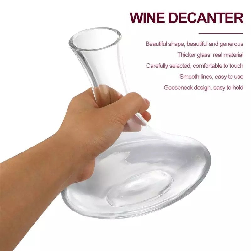 (Ready Stock)Wine Decanter Red Wine Pourer  Crystal Clear Glass 1800ml