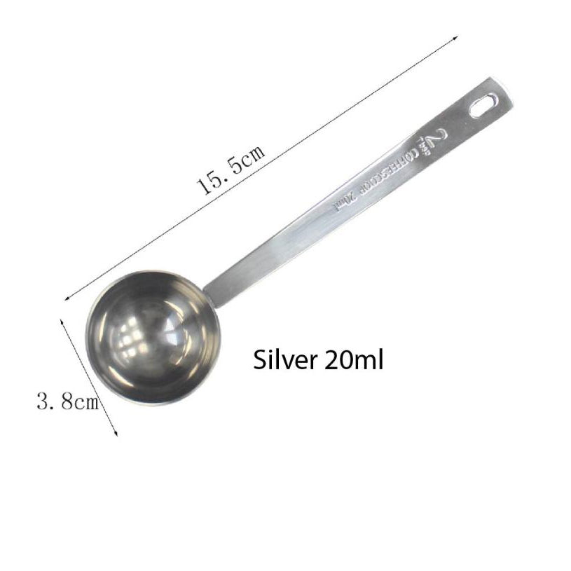 (Ready Stock)Espresso Coffee Sugar Powder Stainless Steel Kitchen Measuring Spoon Scoop With Scale 15ml 30ml