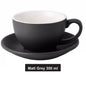 (Ready Stock)Coffee Espresso Latte Cup Ceramic Thick 300ml with Saucer Multi Glossy Color Matt Colour