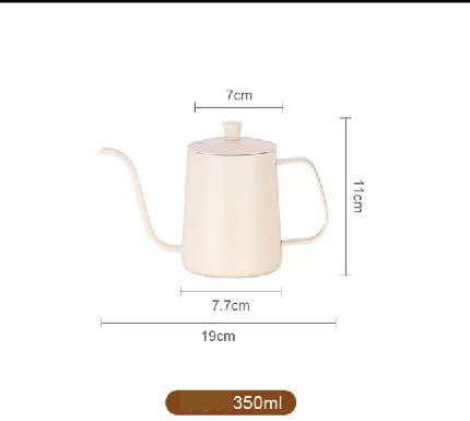 (Ready Stock)Coffee Hand Drip Gooseneck Narrow Spout Kettle Teflon Black Stainless Steel Capacity 350ml 600ml 1000ml