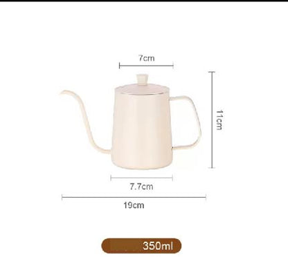 (Ready Stock)Coffee Hand Drip Gooseneck Narrow Spout Kettle Teflon Black Stainless Steel Capacity 350ml 600ml 1000ml