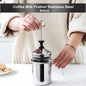 (Ready Stock)Coffee Hand Pump Manual Milk Foam Frother Stainless Steel Double Mesh Jug 800ml