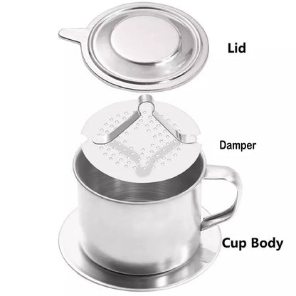 (Ready Stock)Coffee Dripper Vietnamese Drip Filter Reusable Maker Infuser Portable Mug 100ml