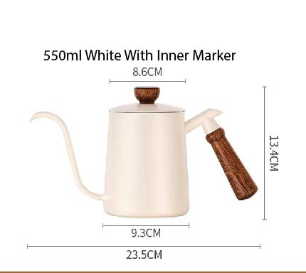 (Ready Stock)Coffee Hand Drip Gooseneck Narrow Spout Kettle Teflon Black Stainless Steel Capacity 350ml 600ml 1000ml