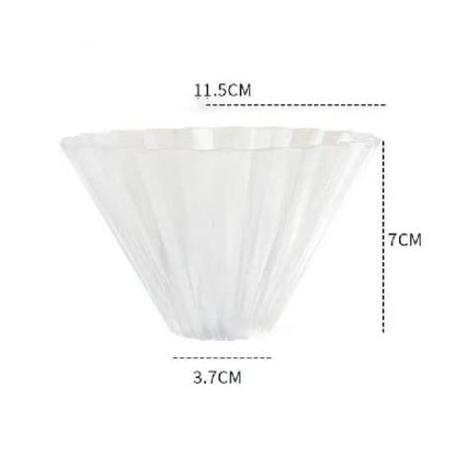 (Ready Stock)Coffee Filter Dripper Origami Japan Inspired Resin with PP Holder Tray 1-2 Cups Pour Over V60