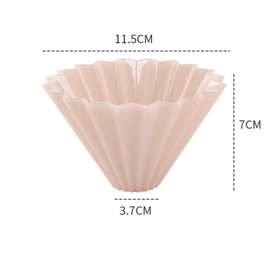 (Ready Stock)Coffee Filter Dripper Origami Japan Inspired Resin with PP Holder Tray 1-2 Cups Pour Over V60