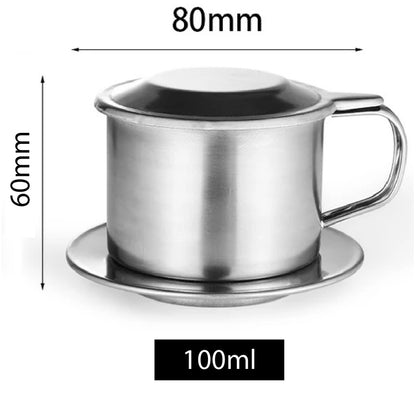 (Ready Stock)Coffee Dripper Vietnamese Drip Filter Reusable Maker Infuser Portable Mug 100ml