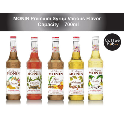 (Ready Stock)MONIN 700ml Premium Syrup Halal Vanilla Caramel Hazelnut Blue Lagoon