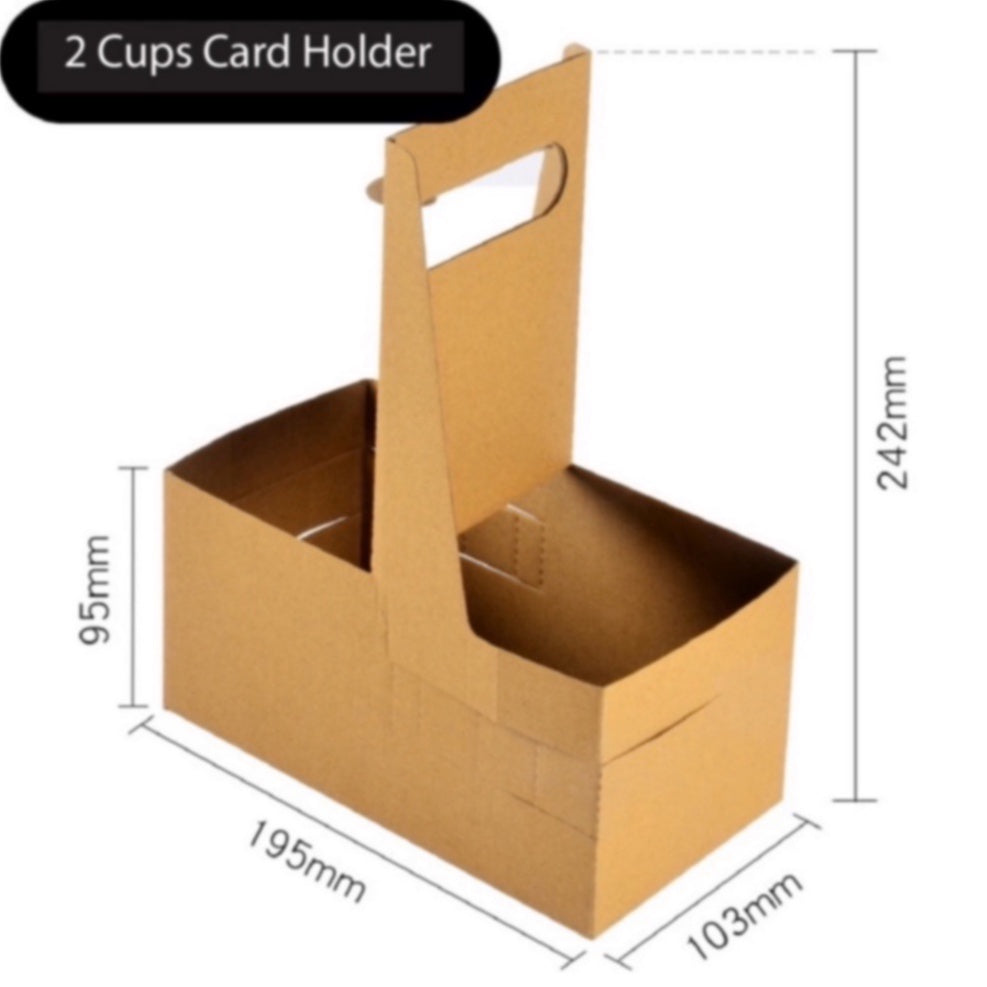 (Ready Stock)Paper Cup Holder Disposable Pulp Paper Coffee Milk Tea Drink Carrier  2 Cups 4 Cups 6 Cups Holder 50 PCS