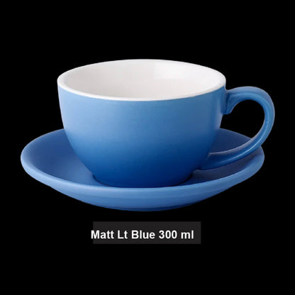 (Ready Stock)Coffee Espresso Latte Cup Ceramic Thick 300ml with Saucer Multi Glossy Color Matt Colour