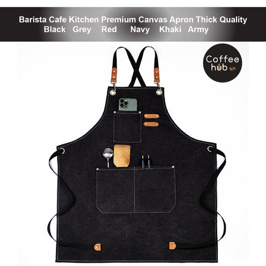 (READY STOCK)Cafe Barista Kitchen Premium Apron Unisex With  Waist Pocket Adjustable Length Various Cols