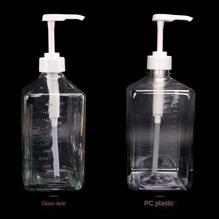 (READY STOCK)Sugar Press Bottle 5cc 10cc 15cc Hand Pump Liquid Oil Dispenser Milk Tea Shop Coffee Glass PP