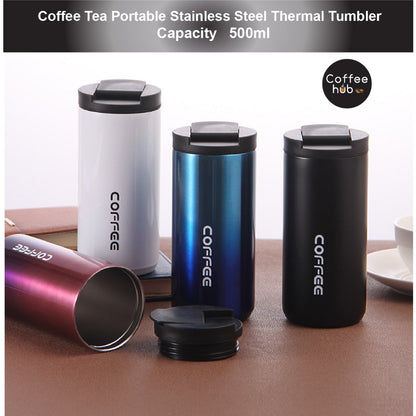 (Ready Stock)Coffee Espresso Tea Insulated Thermal Mug Tumbler 500ml Stainless Steel With Lid Multi Color