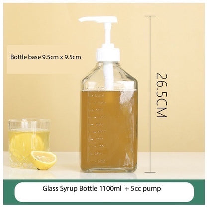 (READY STOCK)Sugar Press Bottle 5cc 10cc 15cc Hand Pump Liquid Oil Dispenser Milk Tea Shop Coffee Glass PP