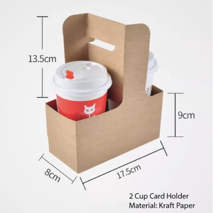 (Ready Stock)Paper Cup Holder Disposable Pulp Paper Coffee Milk Tea Drink Carrier  2 Cups 4 Cups 6 Cups Holder 50 PCS