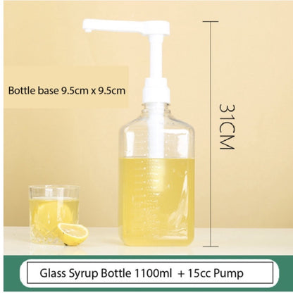 (READY STOCK)Sugar Press Bottle 5cc 10cc 15cc Hand Pump Liquid Oil Dispenser Milk Tea Shop Coffee Glass PP