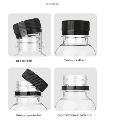 (READY STOKC)PET Clear Plastic Bottle 3.8cm Wide Storage Container Beverage Milk Juice Tea Coffee 200/250/300/350ml