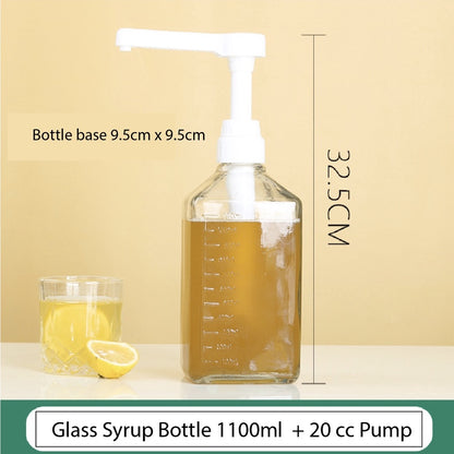 (READY STOCK)Sugar Press Bottle 5cc 10cc 15cc Hand Pump Liquid Oil Dispenser Milk Tea Shop Coffee Glass PP