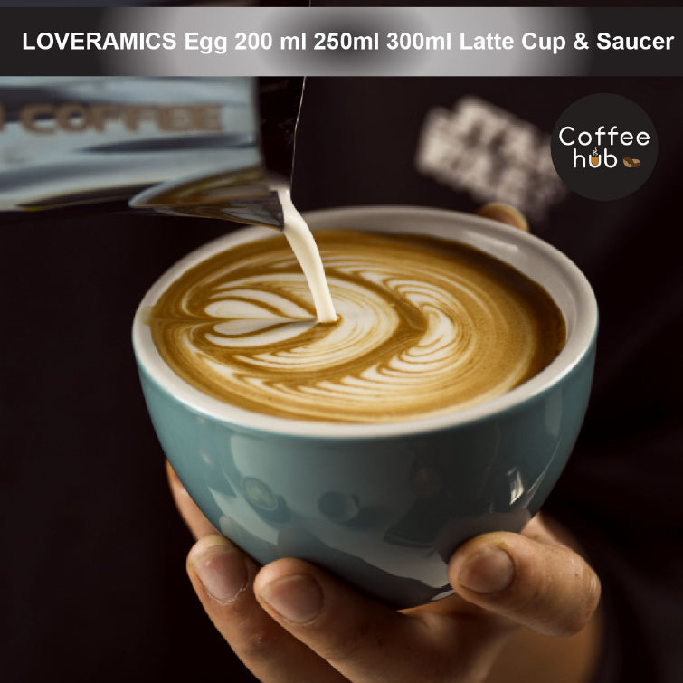 (Ready Stock)100% Genuine Coffee Espresso LOVERAMICS Egg 200 ml 250ml 300ml Latte Cup & Saucer Set