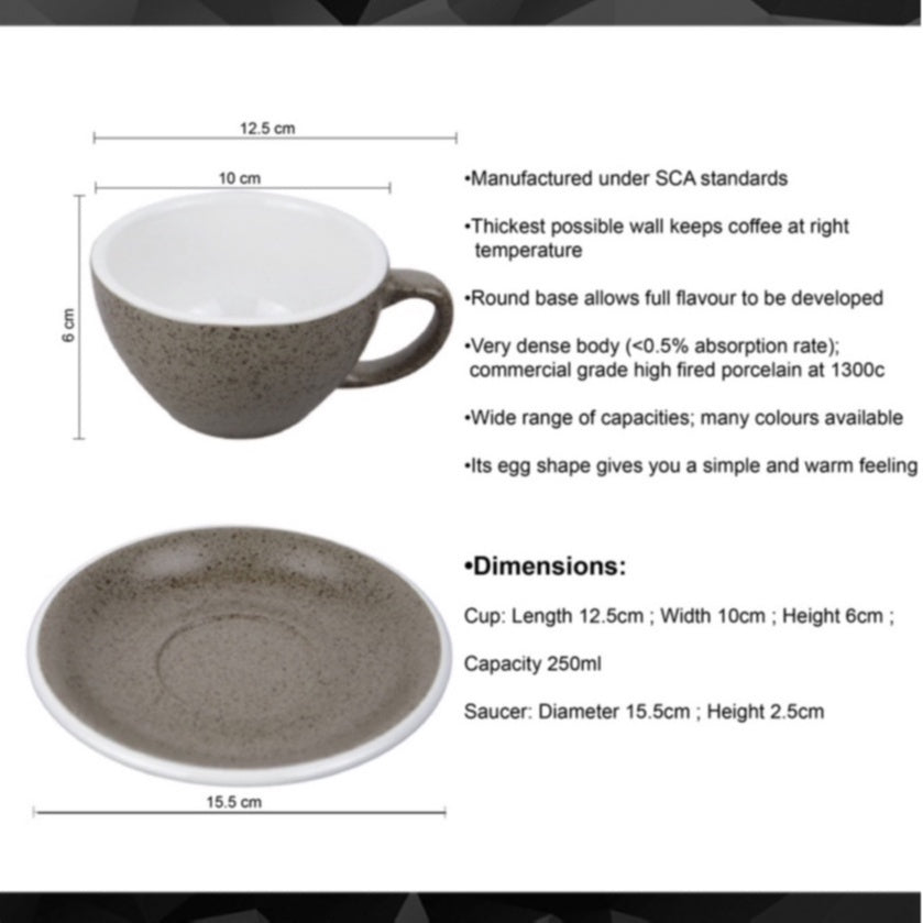 (Ready Stock)100% Genuine Coffee Espresso LOVERAMICS Egg 200 ml 250ml 300ml Latte Cup & Saucer Set