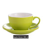 (Ready Stock)Coffee Espresso Latte Cup Ceramic Thick 300ml with Saucer Multi Glossy Color Matt Colour