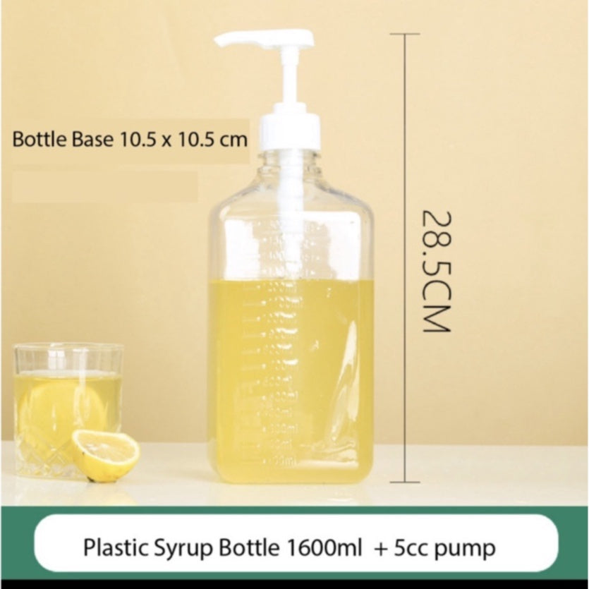 (READY STOCK)Sugar Press Bottle 5cc 10cc 15cc Hand Pump Liquid Oil Dispenser Milk Tea Shop Coffee Glass PP