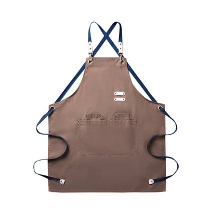 (READY STOCK)Cafe Barista Kitchen Premium Apron Unisex With  Waist Pocket Adjustable Length Various Cols