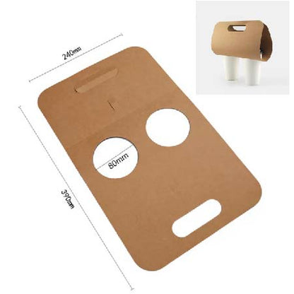 (Ready Stock)Paper Cup Holder Disposable Pulp Paper Coffee Milk Tea Drink Carrier  2 Cups 4 Cups 6 Cups Holder 50 PCS