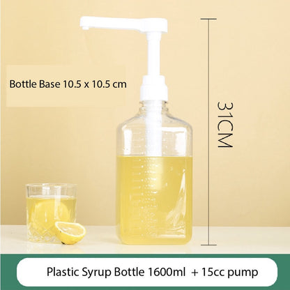 (READY STOCK)Sugar Press Bottle 5cc 10cc 15cc Hand Pump Liquid Oil Dispenser Milk Tea Shop Coffee Glass PP