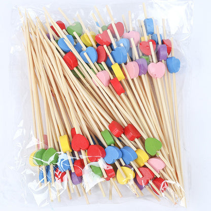 (READY STOCK)Bamboo Knot Shape Cocktail Sticks Pick Martini Drink Stick Pick Bar Buffets Cupcake Disposable 100pcs