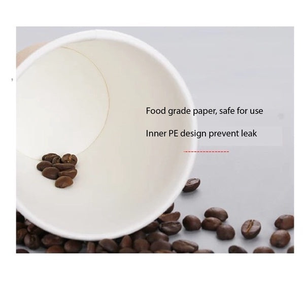 (Ready Stock)Coffee Tea Paper Cup High End Double Wall Heat Insulation Disposable  With Lid 8oz 12oz 16oz(±50pcs/bag))