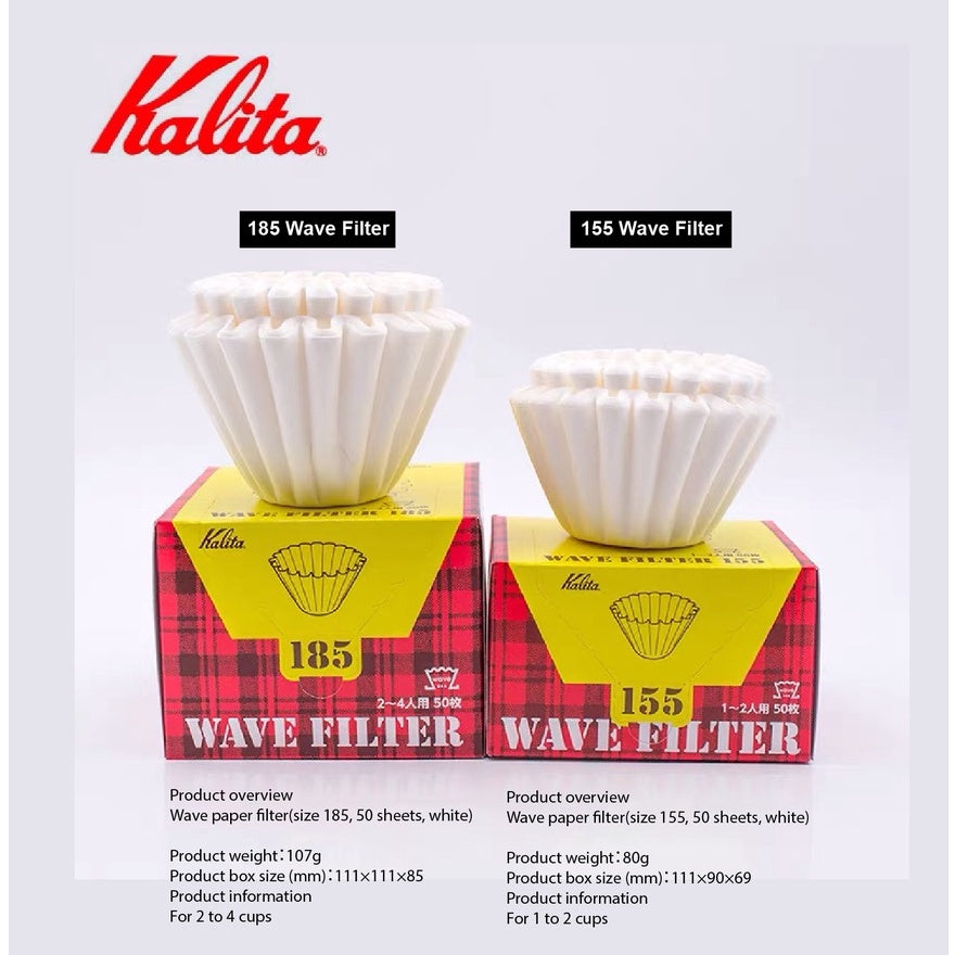 (Ready Stock) ORIGINAL Genuine Kalita Wave Filter 155 185 50 Sheets Per Box