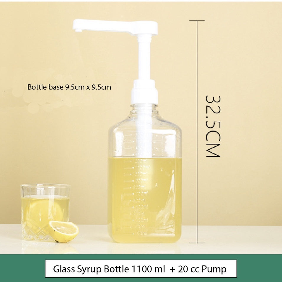 (READY STOCK)Sugar Press Bottle 5cc 10cc 15cc Hand Pump Liquid Oil Dispenser Milk Tea Shop Coffee Glass PP