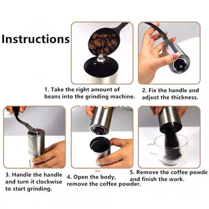 (Ready Stock)Coffee Bean Hand Brew Pour Over French Press Grinder Stainless Steel Ceramic Burr