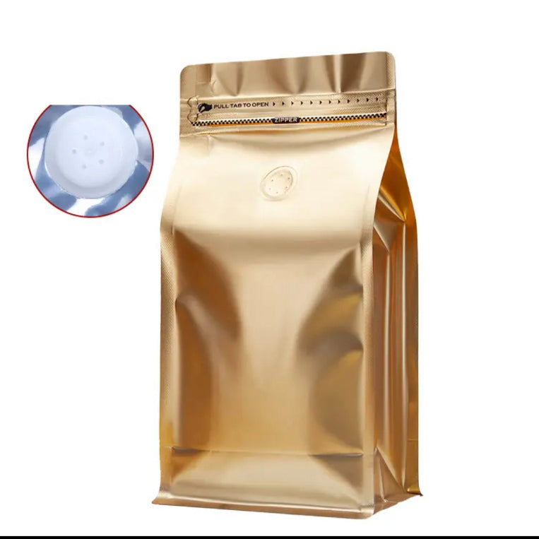 (READY STOCK)Coffee Bag Aluminium Foil Packaging Bag With Air Valve Sealed Food Powder Tea Powder Nuts Storage Airtight