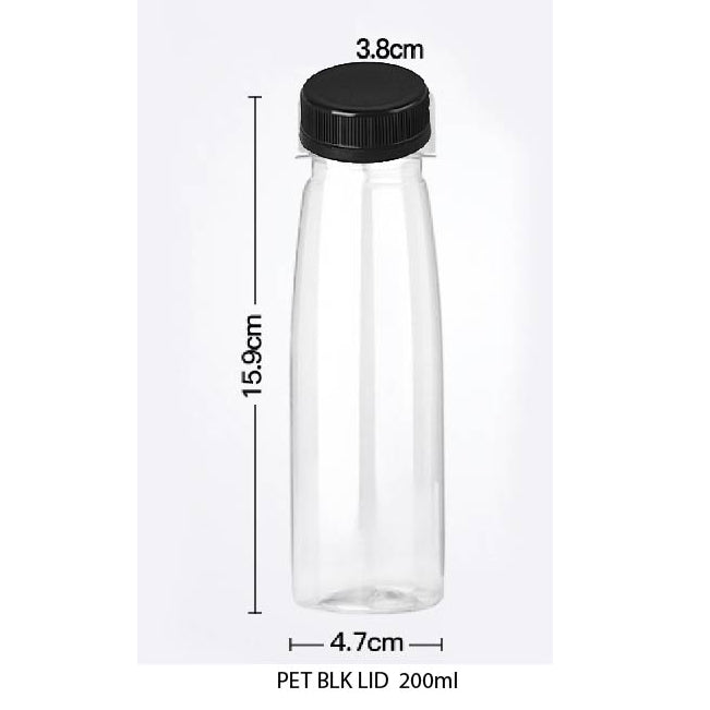 (READY STOKC)PET Clear Plastic Bottle 3.8cm Wide Storage Container Beverage Milk Juice Tea Coffee 200/250/300/350ml