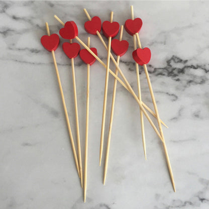 (READY STOCK)Bamboo Knot Shape Cocktail Sticks Pick Martini Drink Stick Pick Bar Buffets Cupcake Disposable 100pcs