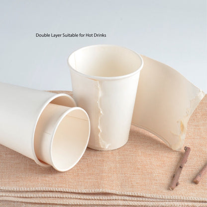 (Ready Stock)Coffee Tea Paper Cup High End Double Wall Heat Insulation Disposable  With Lid 8oz 12oz 16oz(±50pcs/bag))