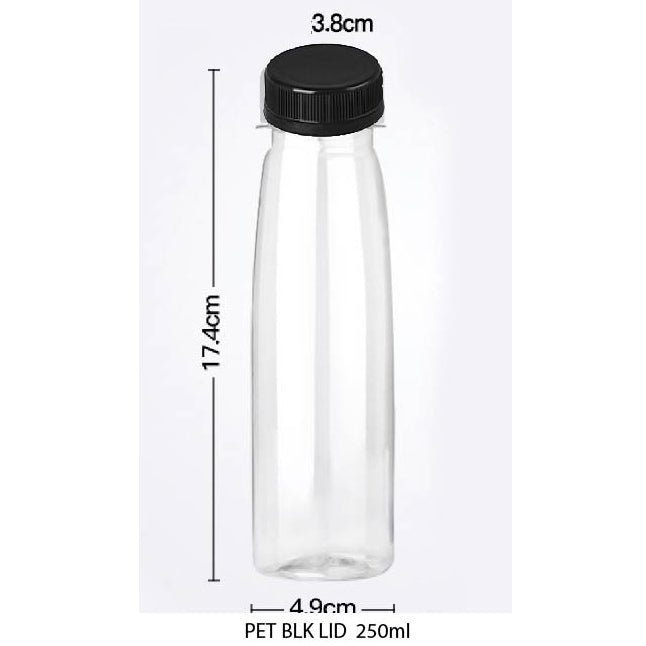 (READY STOKC)PET Clear Plastic Bottle 3.8cm Wide Storage Container Beverage Milk Juice Tea Coffee 200/250/300/350ml