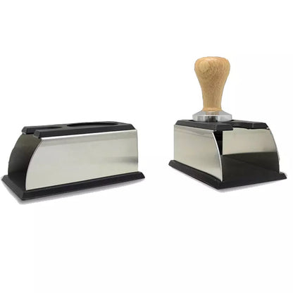 (Ready Stock)Espresso Coffee Tamper Holder Stand Rack Station Stainless Steel Cum Silicone Base