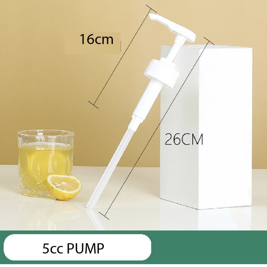 (READY STOCK)Sugar Press Bottle 5cc 10cc 15cc Hand Pump Liquid Oil Dispenser Milk Tea Shop Coffee Glass PP