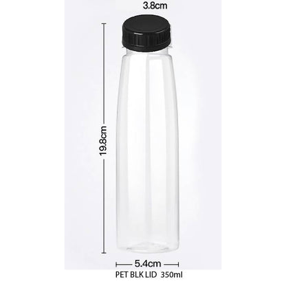 (READY STOKC)PET Clear Plastic Bottle 3.8cm Wide Storage Container Beverage Milk Juice Tea Coffee 200/250/300/350ml