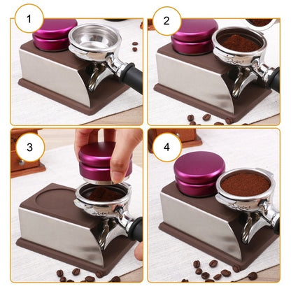 (Ready Stock)Espresso Coffee Tamper Holder Stand Rack Station Stainless Steel Cum Silicone Base